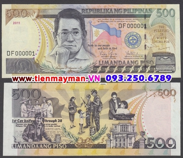 Tiền giấy Philippines 500 Piso 2011 UNC