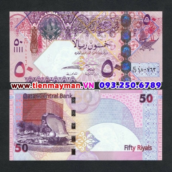 Tiền giấy Qatar 50 Riyal 2008 UNC