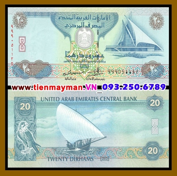 Tiền giấy United Arab Emirates 20 Dirham 2013 UNC