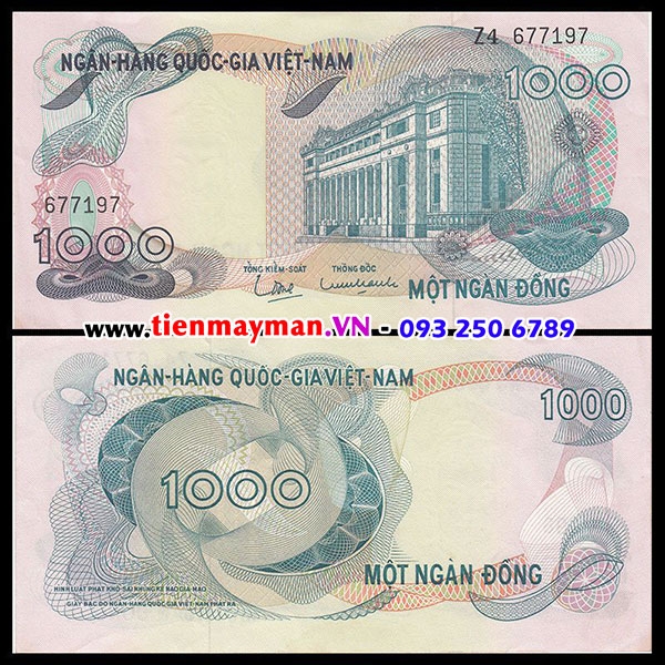 Tiền VNCH 1000 Đồng hoa văn 1971 P-29 | 1000 Đồng 1971 | Bộ Hoa Văn 1969