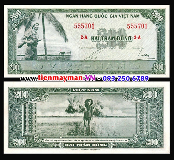 Tiền VNCH 200 Đồng Lính Bồng Súng 1955 [HIẾM] P-14
