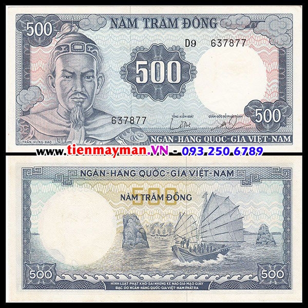 Tiền VNCH 500 Đồng Trần Hưng Đạo 1966 | 500 Đồng 1966 | Bộ Tướng 1966