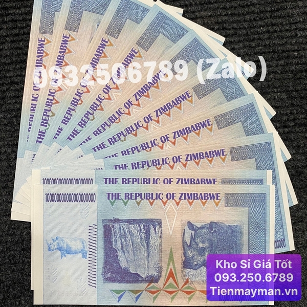Tờ Tiền Lưu Niệm 100 Triệu Tỷ Dollar Zimbabwe siêu khủng