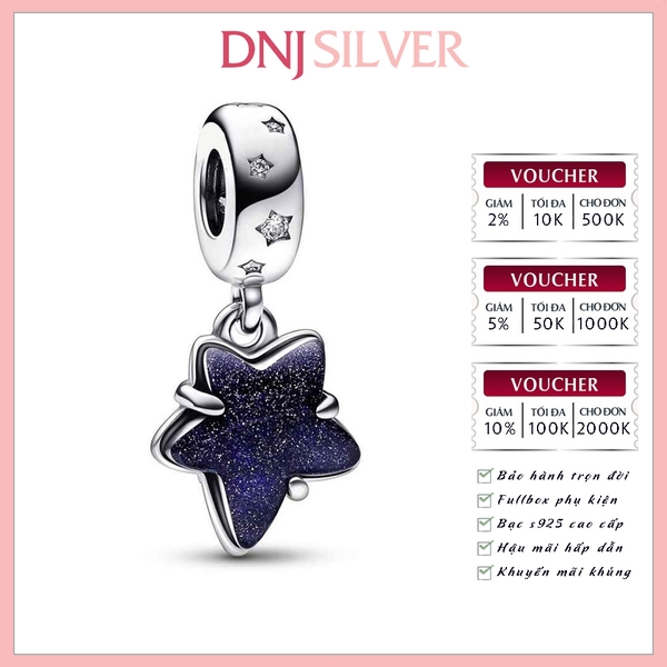 [Chính hãng] Charm bạc 925 cao cấp - Charm Celestial Galaxy Star Murano Dangle thích hợp để mix vòng tay charm bạc cao cấp - DN578
