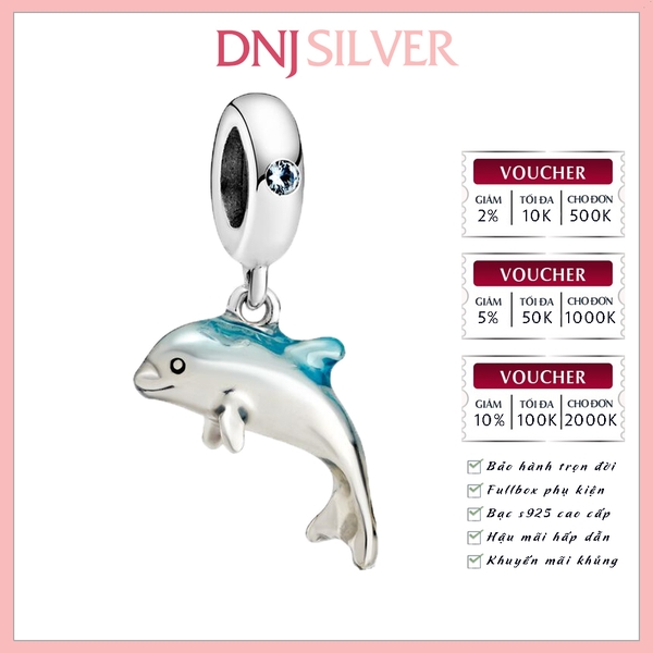 [Chính hãng] Charm bạc 925 cao cấp - Charm Shimmering Dolphin Dangle thích hợp để mix vòng tay charm bạc cao cấp - DN689