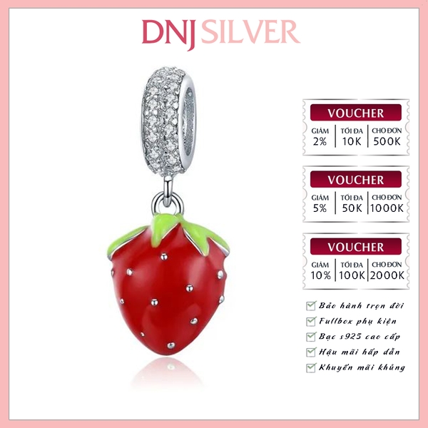 [Chính hãng] Charm bạc 925 cao cấp - Charm Strawberry Dangle thích hợp để mix vòng tay charm bạc cao cấp - DN730