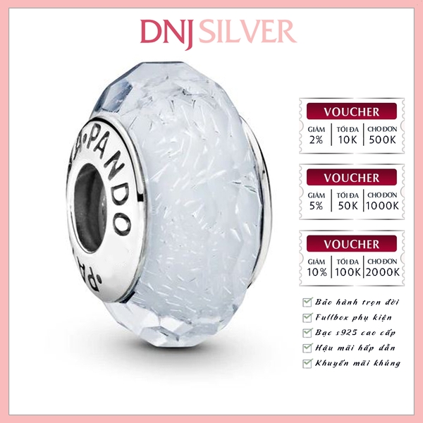 [Chính hãng] Charm bạc 925 cao cấp - Charm Faceted Frosty Mint Murano Glass thích hợp để mix vòng tay charm bạc cao cấp - DN723