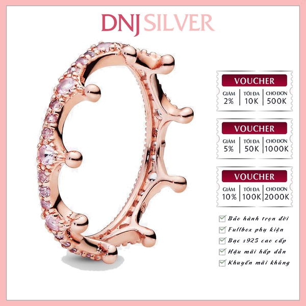 Nhẫn bạc 925 cao cấp - Nhẫn Pink Sparkling Crown