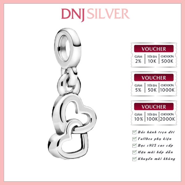 [Chính hãng] Charm bạc 925 cao cấp - Charm ME Chained Hearts Mini Dangle thích hợp để mix vòng tay charm bạc cao cấp - DN673