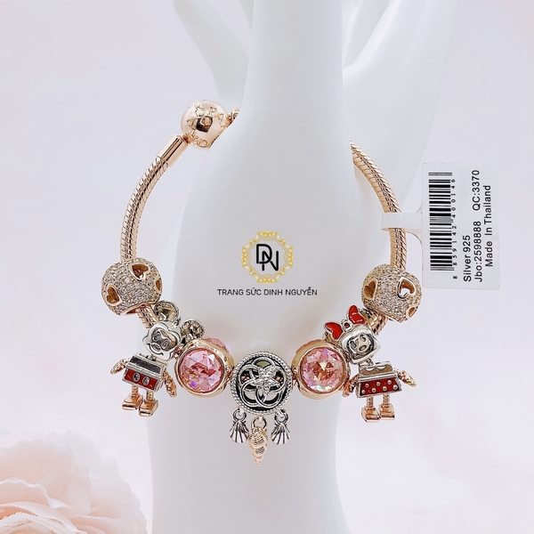Vòng tay bạc S925, vòng tay charm thời trang phong thủy mã VDN0126