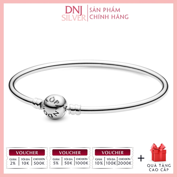 Vòng tay charm bạc 925 cao cấp - Vòng charm Moments Charm Bangle - Vòng tay dành cho nam và nữ