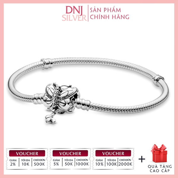 Vòng tay charm bạc 925 cao cấp - Vòng charm Moments Butterfly Clasp Snake Chain - Vòng tay dành cho nam và nữ - Vòng mềm