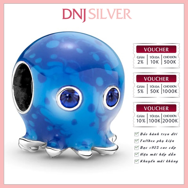 [Chính hãng] Charm bạc 925 cao cấp - Charm Ocean Bubbles & Waves Octopus thích hợp để mix vòng tay charm bạc cao cấp - DN484
