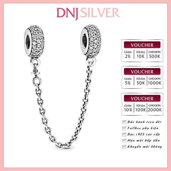 [Chính hãng] Charm bạc 925 cao cấp - Charm Sparkling Pavé Safety Chain thích hợp để mix vòng tay charm bạc cao cấp - DN252