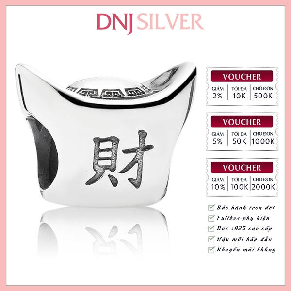 [Chính hãng] Charm bạc 925 cao cấp - Charm Silver Ingot thích hợp để mix vòng tay charm bạc cao cấp - DN398