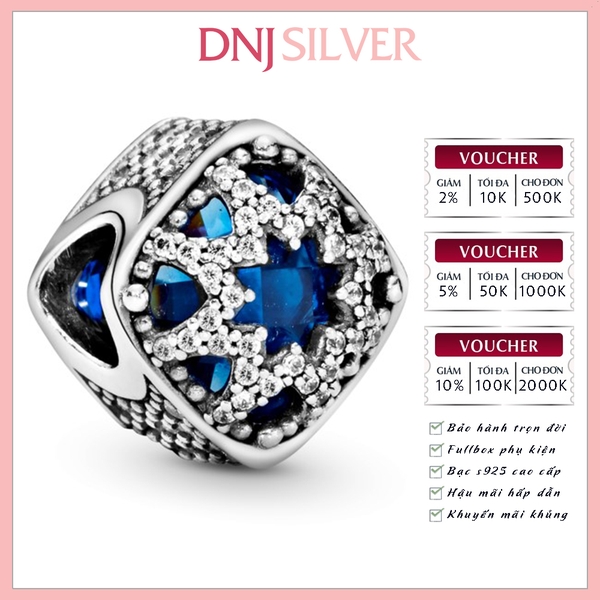 [Chính hãng] Charm bạc 925 cao cấp - Charm Square Blue Star thích hợp để mix vòng tay charm bạc cao cấp - DN232