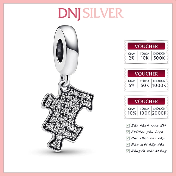 [Chính hãng] Charm bạc 925 cao cấp - Charm Sparkling Puzzle Piece Dangle thích hợp để mix vòng tay charm bạc cao cấp - DN481