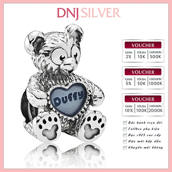 [Chính hãng] Charm bạc 925 cao cấp - Charm Duffy the Disney Bear thích hợp để mix vòng tay charm bạc cao cấp - DN347