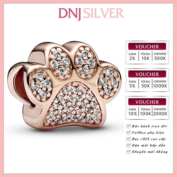 [Chính hãng] Charm bạc 925 cao cấp - Charm Sparkling Paw Print thích hợp để mix vòng tay charm bạc cao cấp - DN488