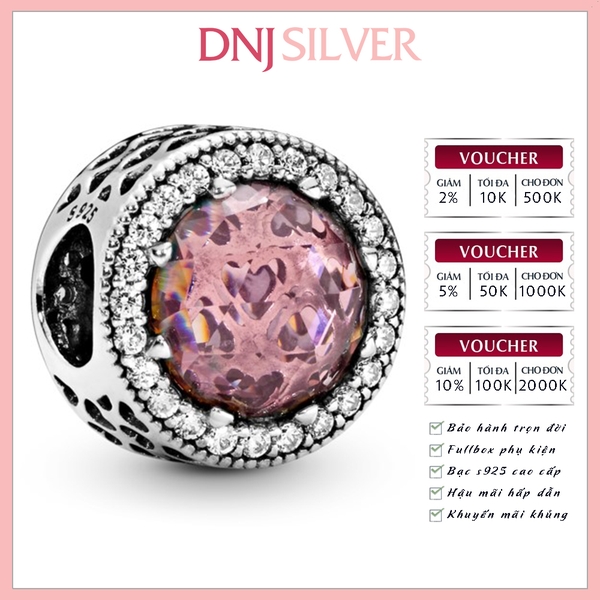 [Chính hãng] Charm bạc 925 cao cấp - Charm Abstract Pink Crystal thích hợp để mix vòng tay charm bạc cao cấp - DN281