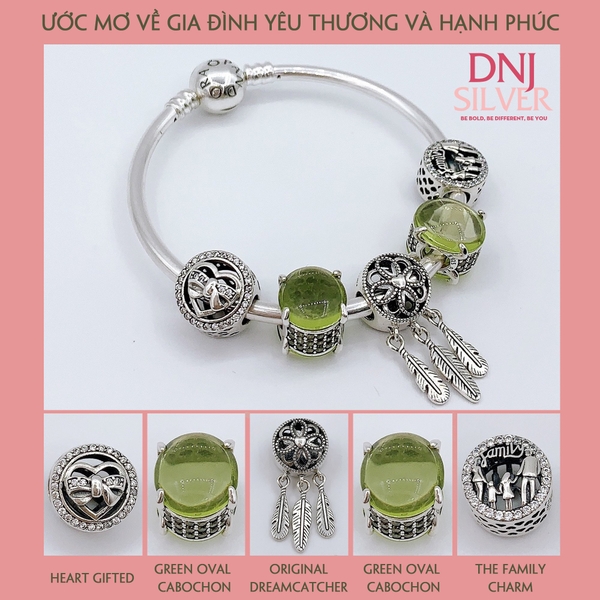 Vòng tay bạc S925, vòng tay charm thời trang phong thủy, Ước Mơ Về Gia Đình Yêu Thương và Hạnh Phúc - Mã DS0034