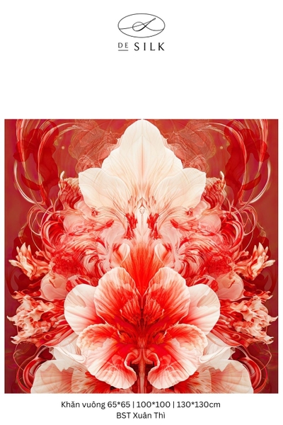 Khăn lụa vuông 65 Phantasmal Gladiolus họa tiết hoa lay ơn