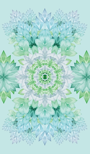 Tấm lụa tơ tằm mẫu Lotus xanh