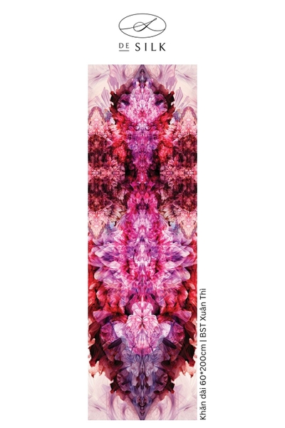 Khăn lụa dài Regal Reverie họa tiết hoa lan tím