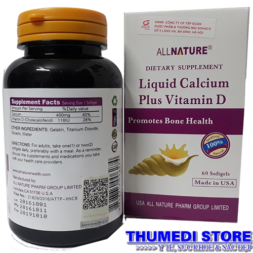Liquid Calcium Plus Vitamin D (60 viên) THUMEDI