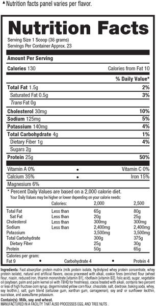 ISO HD Nutrition Facts