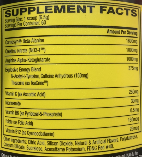 Nutrition Facts C4 Original 60 Servings