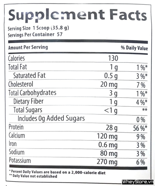 Nutrion Fact Hydropure