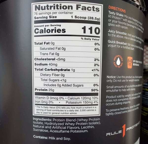 Rule 1 Nutrition Facts