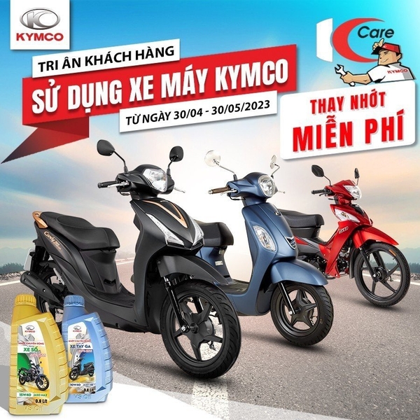 LOA...LOA...LOA..THAY DẦU NHỚT MIỄN PHÍ DÀNH CHO XE KYMCO - MỪNG ĐẠI LỄ 30/04