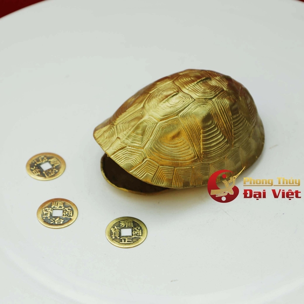 Mai rùa đồng gieo quẻ 11x8.5x4cm - 250g Phong Thủy Đại Việt
