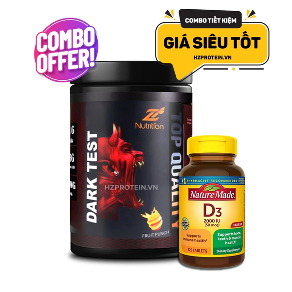 Combo Dark Test + Vitamin D3 220 viên - Combo Tăng Test, Tăng Đề Kháng