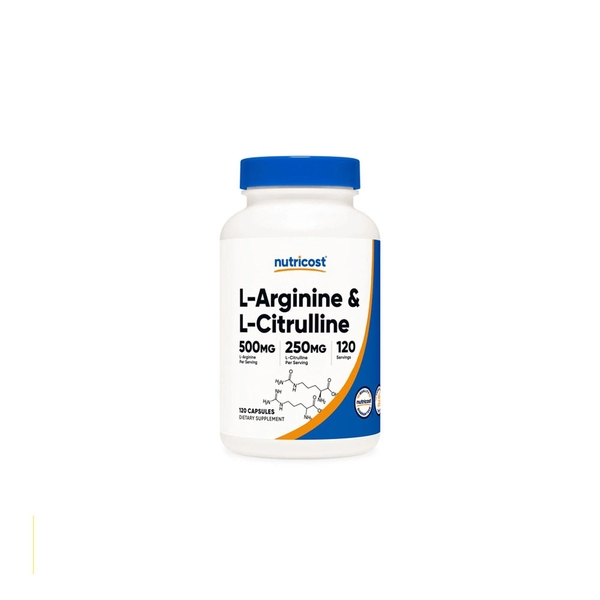 Nutricost L-Arginine + L-Citrulline 750MG - 120 Viên