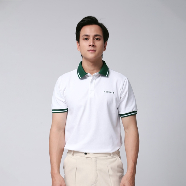 Áo polo nam trắng vải cotton mềm mịn co giãn tốt