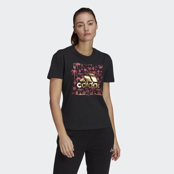 Áo thun Adidas Nữ Chính hãng - Big Logo Foil Graphic Tee - Đen | JapanSport GL0921