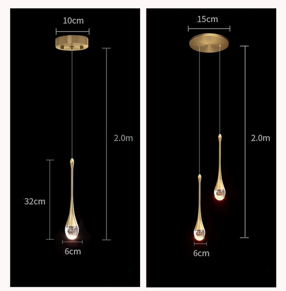 Bộ đèn chùm thả thông tầng giọt nước - TH524B