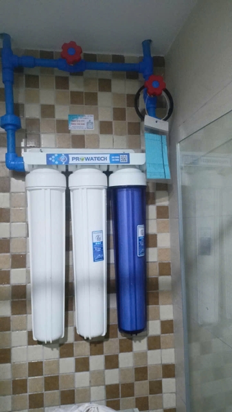 Bộ 3 cốc lọc thô 20 inch lắp đặt trong phòng tắm tại chung cư Picity quận 12
