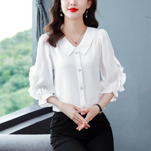 Mã D502: áo sơ mi nữ mùa hè cao cấp thời trang