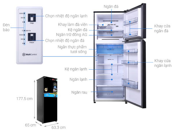 Tủ lạnh Panasonic Inverter 366 lít NR-TL381VGMV Giá Rẻ Nhất Hà Nội