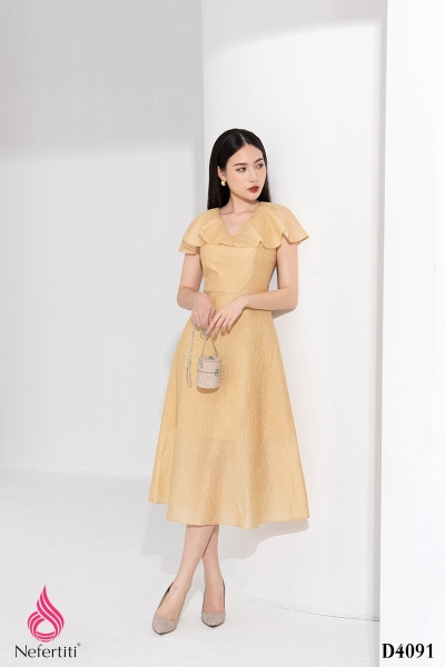 3D4091 - ĐẦM XÒE DÁNG DÀI SANG TRỌNG