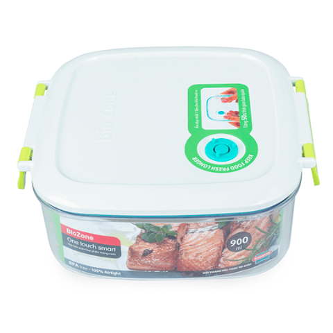 Hộp bảo quản thực phẩm thông minh Biozone vuông 900ml, KB-SM900S1