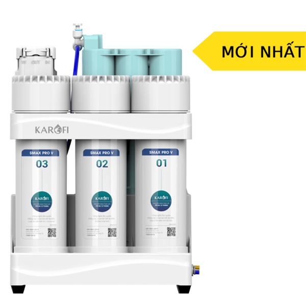 Máy lọc nước RO 10 lõi Karofi KAQ-U50K, Lõi lọc công nghệ Smax gấp 2 hiệu suất, gấp 2 tuổi thọ, Màng lọc RO nhập khẩu Hàn Quốc, Bảo hành 3 năm tại nhà