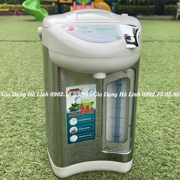 Bình thủy điện Sunhouse SHD1533, Công suất 735W, Dung tích 3.3 Lít, Ruột bình inox 304, Bảo hành 12 tháng