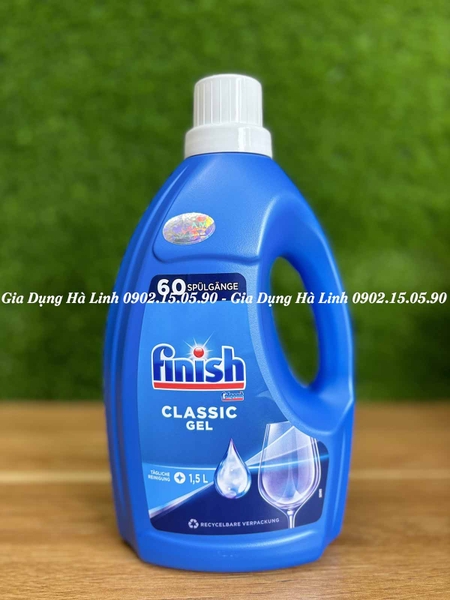 Gel rửa bát Finish Classic, Dung tích 1,5 Lít, Nhập khẩu Châu Âu, Phù hợp với tất cả các loại máy rửa bát