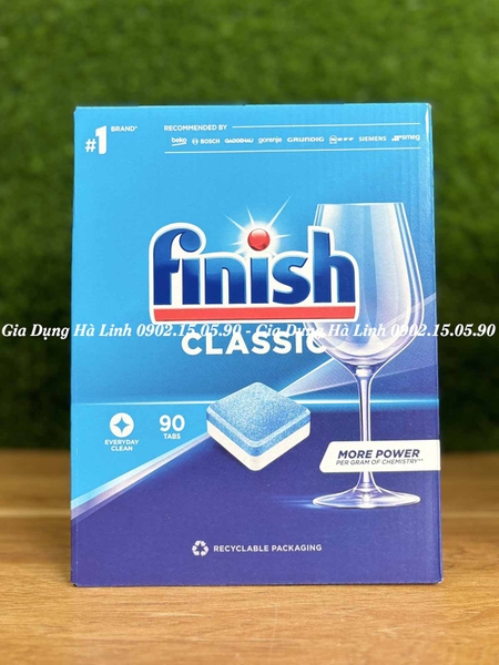 Viên rửa bát Finish Classic 90 viên, Nhập khẩu Châu Âu, Phù hợp với tất cả các loại máy rửa bát