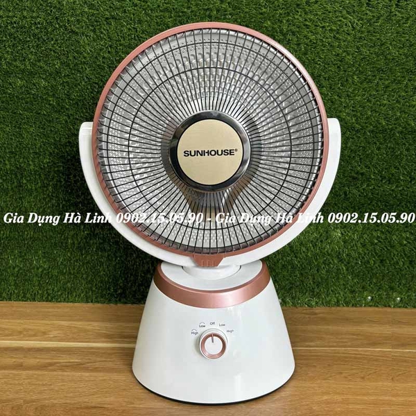 Quạt sưởi carbon Sunhouse SHD7008, Công suất 800W, Có 2 mức nhiệt, Quay 4 chiều tiện lợi, Tự ngắt khi quá nhiệt, nghiêng đổ, Bảo hành 12 tháng